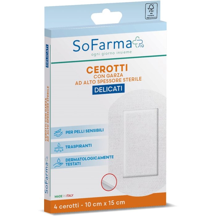 SF+ cerotti delicati 10 x 15 4 pezzi - medicazione SF+ cerotti delicati 10 x 15 4 pezzi - medicazione