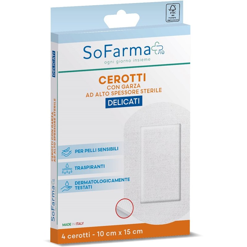 SF+ cerotti delicati 10 x 15 4 pezzi - medicazione