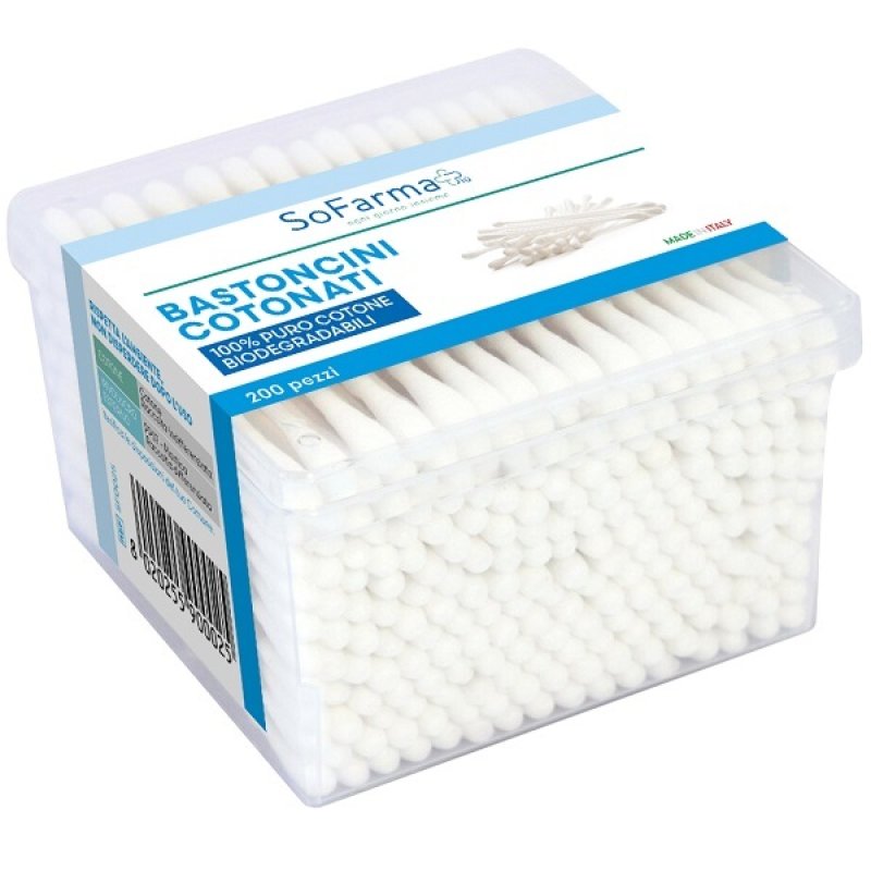 SF+ bastoncini cotonati 200 pezzi - cotton fioc in cotone per igiene quotidiana SF+ bastoncini cotonati 200 pezzi - cotton fioc in cotone per igiene quotidiana