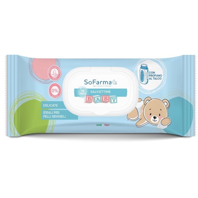 Salviettine Baby al Talco 72 Pezzi &ndash; Morbide e Delicate per Neonati e Bambini