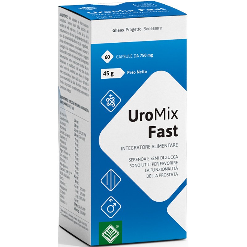 Uromix Fast Integratore per Benessere delle Vie Urinarie 60 Capsule da 750 Milligrammi Uromix Fast Integratore per Benessere delle Vie Urinarie 60 Capsule da 750 Milligrammi