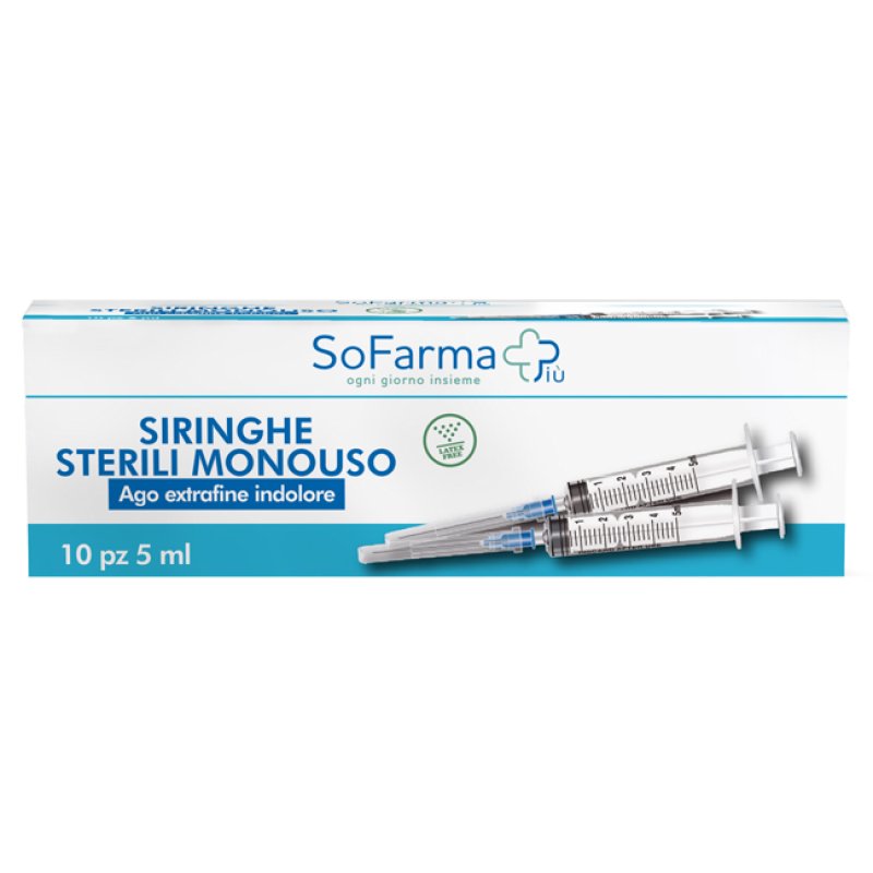 SF+ siringa sterile 5 ml G23 10 pezzi - siringhe monouso con ago SF+ siringa sterile 5 ml G23 10 pezzi - siringhe monouso con ago