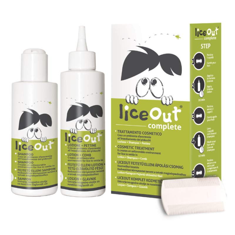 Liceout Kit Completo 1 Shampoo 125 Ml + 1 Lozione 125 Ml + 1 Pettine