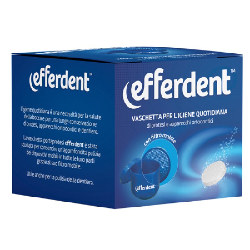Efferdent vaschetta per igiene quotidiana di protesi e apparecchi ortodontici Efferdent vaschetta per igiene quotidiana di protesi e apparecchi ortodontici