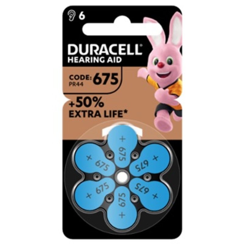 Duracell Easy Tab 675 Blu Batterie per Apparecchi Acustici a Lunga Durata Duracell Easy Tab 675 Blu Batterie per Apparecchi Acustici a Lunga Durata