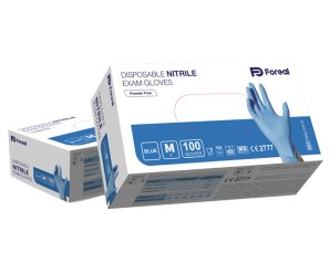 Guanto nitrile blu foreal senza polvere m 100 pezzi