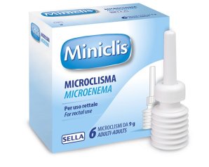 Miniclis Microclisma Adulti Dispositivo Medico Evacuazione Feci, 6 microclismi