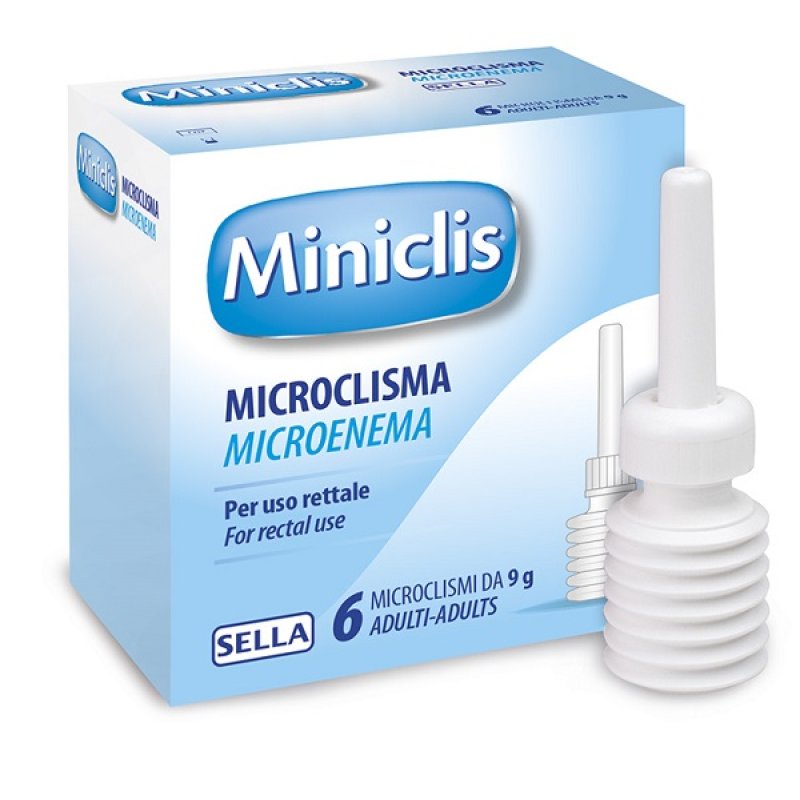 Miniclis Microclisma Adulti Dispositivo Medico Evacuazione Feci, 6 microclismi