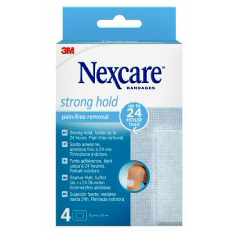 Nexcare Strong Pads 4 pezzi – cerotti imbottiti resistenti per ferite e abrasioni