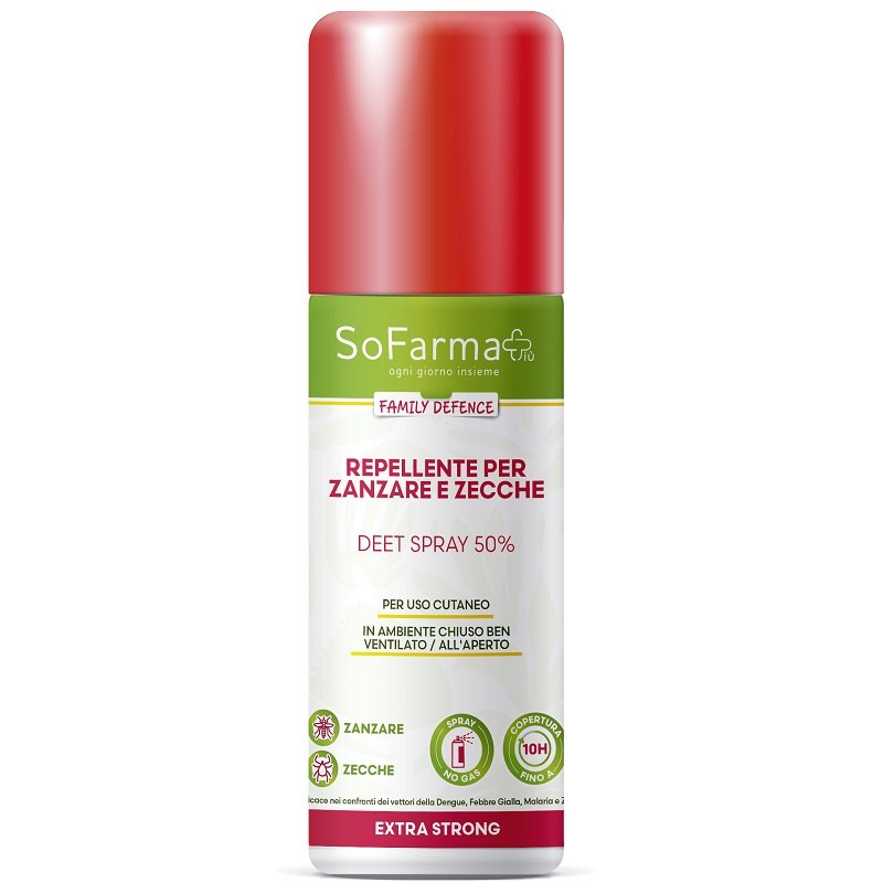 SoFarma repellente zanzare e zecche 75 ml con DEET 50%
