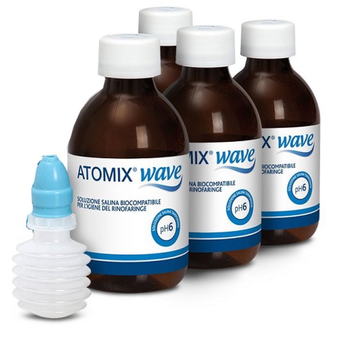 Atomix Wave - Sistema Innovativo per l'Igiene della Cavità Rinofaringea 4 flaconi Atomix Wave - Sistema Innovativo per l'Igiene della Cavità Rinofaringea 4 flaconi