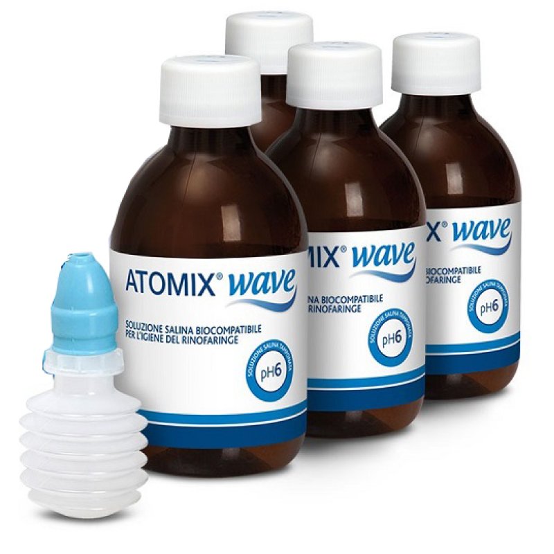 Atomix Wave - Sistema Innovativo per l'Igiene della Cavità Rinofaringea 4 flaconi Atomix Wave - Sistema Innovativo per l'Igiene della Cavità Rinofaringea 4 flaconi