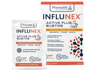 Pharmalife Research Influnex - Active Plus Emolliente Integratore Prime Vie Respiratorie 14 bustine