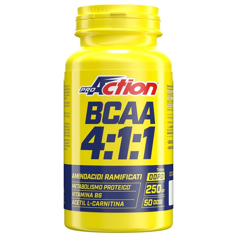 ProAction Fit Amino BCAA 4:1:1 250 Compresse &ndash; Integratore di Aminoacidi Ramificati per Massa Muscolare e Recupero