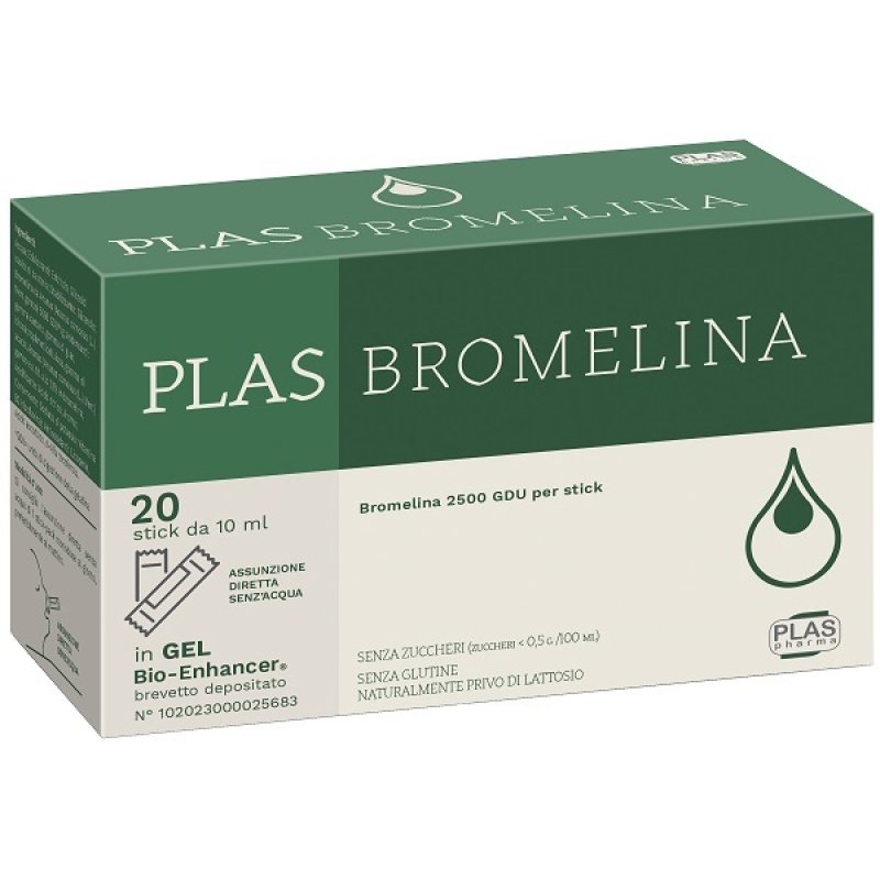Plas Bromelina - Integratore per il drenaggio dei liquidi e la funzionalità del microcircolo 20 Stick 10ml Plas Bromelina - Integratore per il drenaggio dei liquidi e la funzionalità del microcircolo 20 Stick 10ml