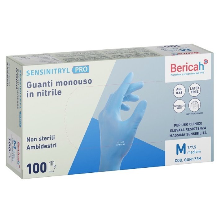 Guanti nitrile M 100 pezzi Sensinit Pro - guanti monouso senza lattice Guanti nitrile M 100 pezzi Sensinit Pro - guanti monouso senza lattice