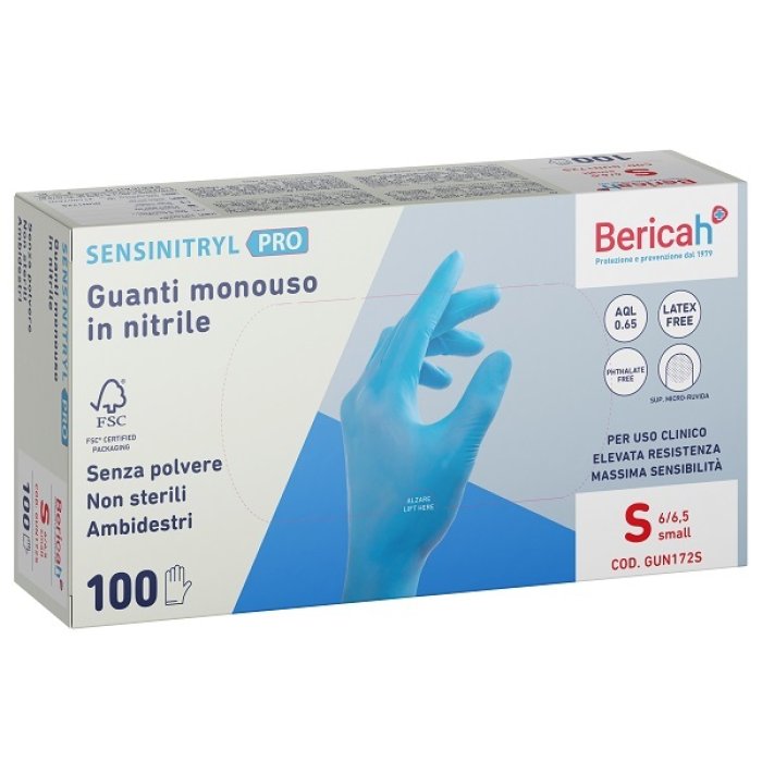 Guanti nitrile S 100 pezzi Sensinit Pro - guanti monouso per uso medico Guanti nitrile S 100 pezzi Sensinit Pro - guanti monouso per uso medico
