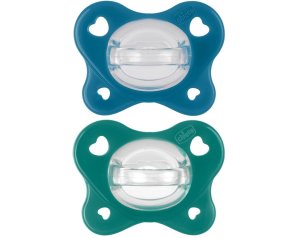 Chicco Physioforma - Dual Soft Succhietto Gommotto 16-36M Azzurro, 2 pezzi