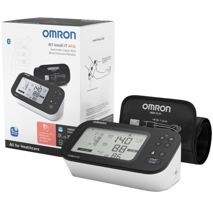 Omron M7 Misuratore di Pressione Sfigmomanometro da Braccio con Bracciale Intelli Wrap Misura 22-42 cm
