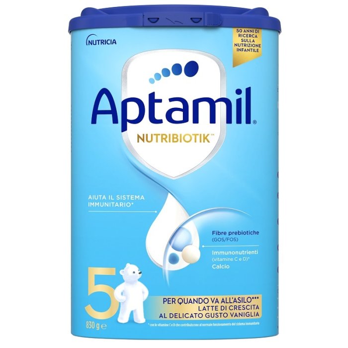 Aptamil 5 Latte di Crescita Latte in Polvere per quando va all'Asilo Gusto Vaniglia 830g Aptamil 5 Latte di Crescita Latte in Polvere per quando va all'Asilo Gusto Vaniglia 830g