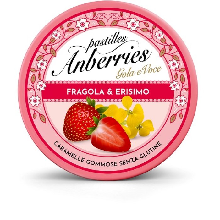 Anberries Gola e Voce Pastiglie Gommose Fragola e Erisimo 50g Anberries Gola e Voce Pastiglie Gommose Fragola e Erisimo 50g
