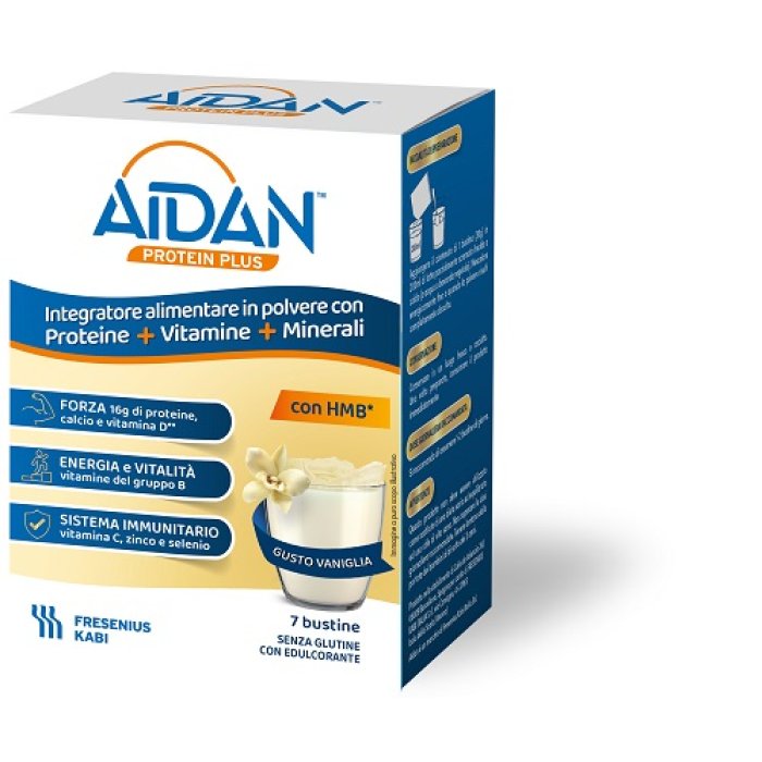 Aidan Protein Plus vaniglia 7 bustine - integratore proteico monodose alla vaniglia