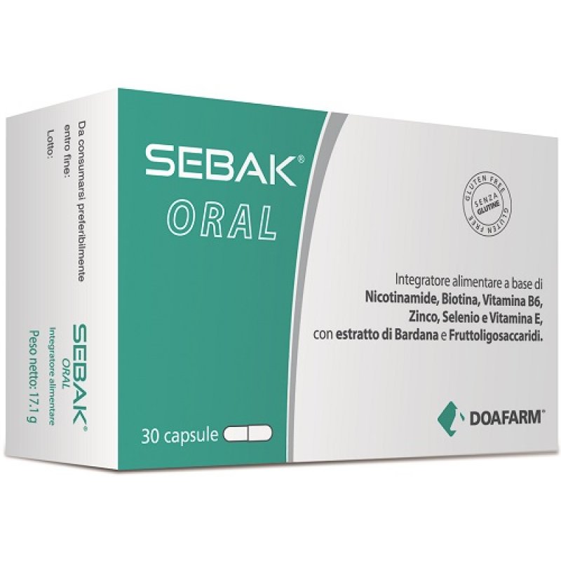 Doafarm Sebak Oral Integratore Alimentare Per L'Acne 30 Capsule Doafarm Sebak Oral Integratore Alimentare Per L'Acne 30 Capsule
