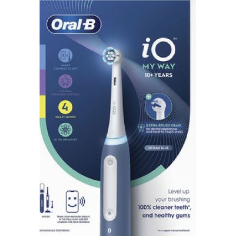 Oral-B iO4 Teen spazzolino elettrico con sensore di pressione e 1 testina di ricambio