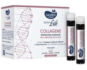 Sauber System Life - Collagene Integratore Alimentare 10 flaconcini