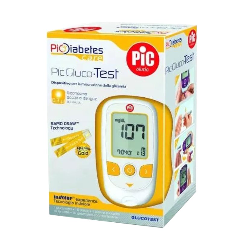 Pic Gluco Test Diary Kit Misurazione Glicemia