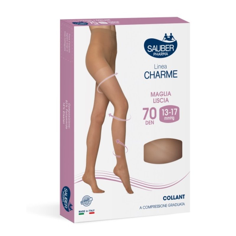Sauber Charme 70 Collant a Compressione Graduata Benessere Gambe Donna Taglia M