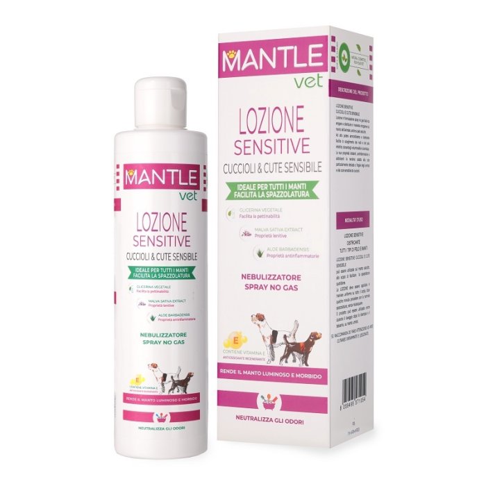 Mantle Vet Lozione Cucc and Cute per Cani e Gatti Lozione Dermatologica Lenitiva per Cute Sensibile e Prurito