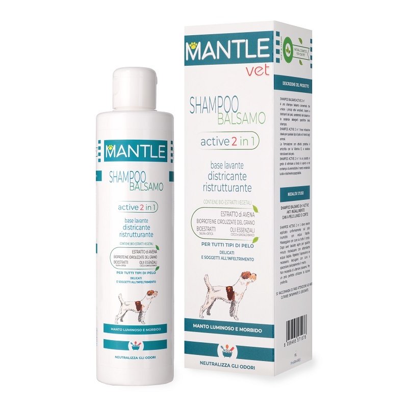Mantle Vet shampoo 2 in 1 250 ml - shampoo e balsamo per la toelettatura del cane