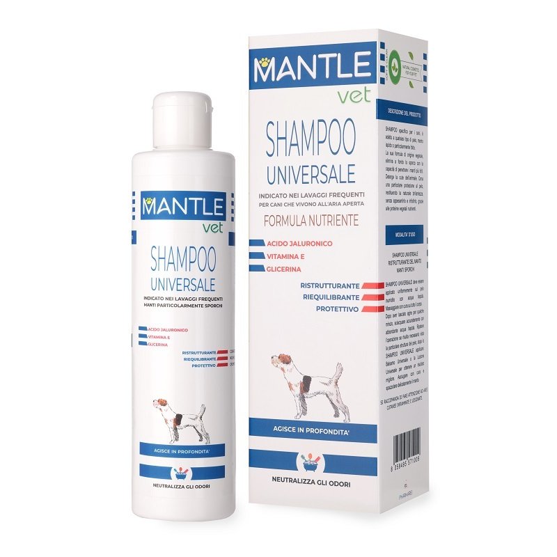 Mantle Vet shampoo universale 250 ml - shampoo delicato per lavaggi frequenti del cane Mantle Vet shampoo universale 250 ml - shampoo delicato per lavaggi frequenti del cane