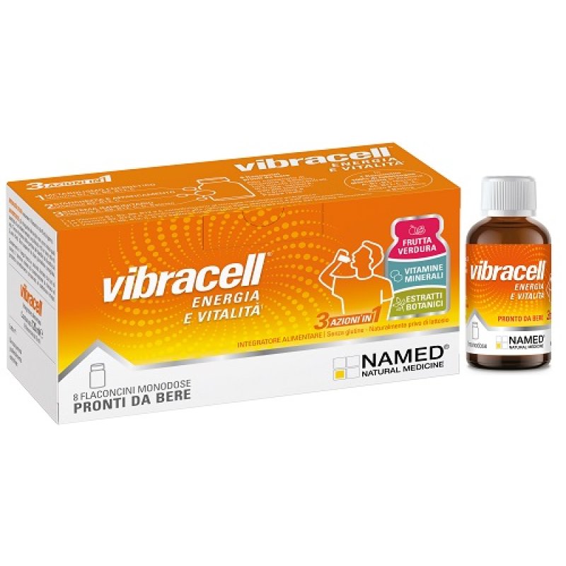 Vibracell integratore multivitaminico energia e vitalit&agrave; 8 flaconcini 120 ml