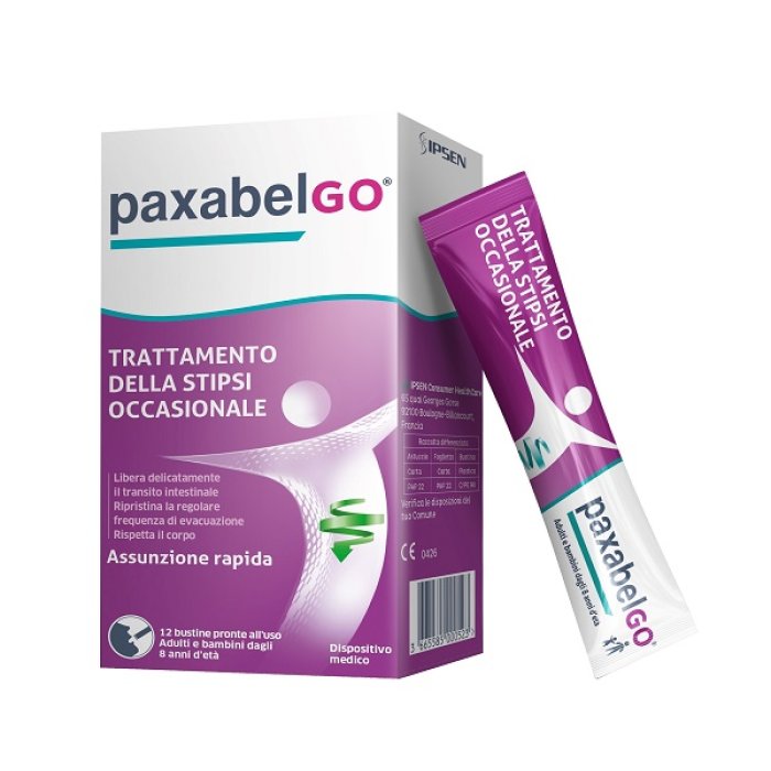 Paxabelgo dispositivo medico per il trattamento della stipsi occasionale 12 bustine pronte all'uso