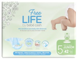 BebeCash FreeLife - Pannolino per Bambini Taglia 5 Junior 42 pannolini