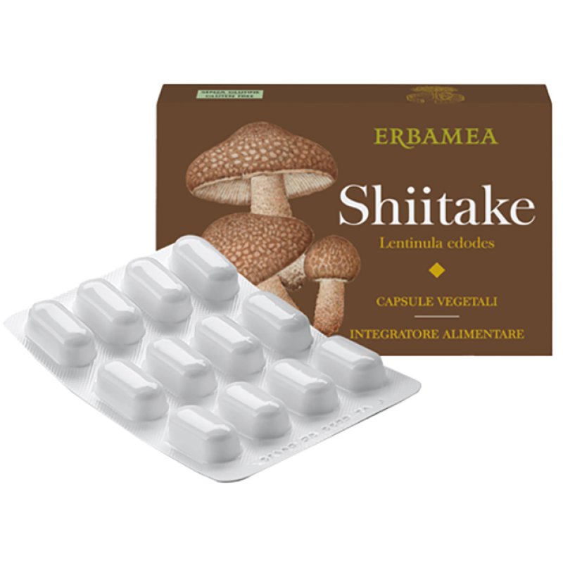 Shitake 24 capsule vegetali Erbamea - integratore a base di fungo Shiitake Shitake 24 capsule vegetali Erbamea - integratore a base di fungo Shiitake