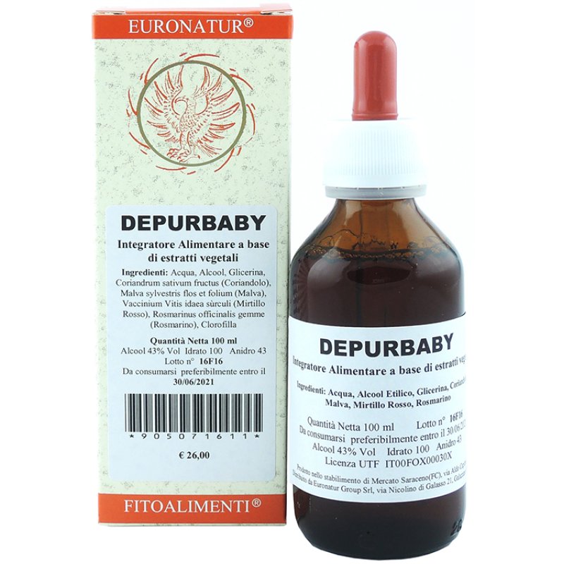 Depurbaby Gocce Euronatur 100 ml Integratore Depurativo Naturale per Neonati e Bambini