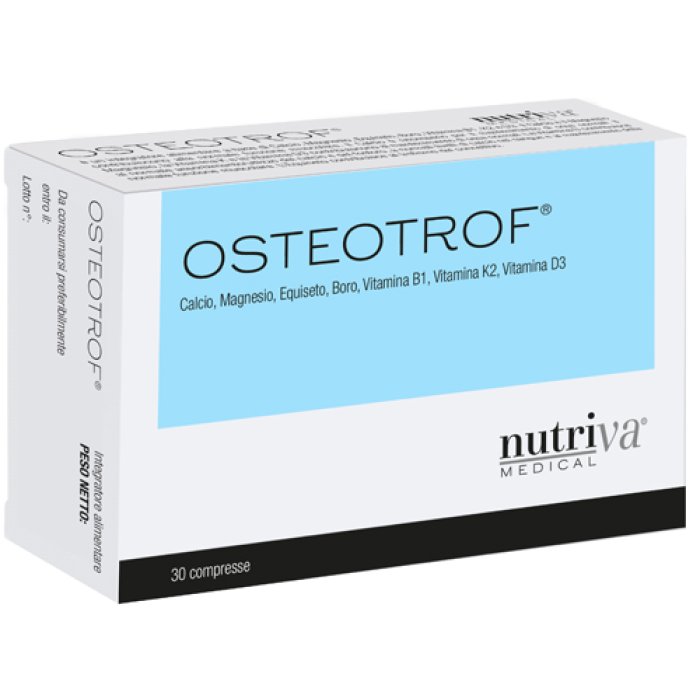 Osteotrof Integratore per la Salute delle Ossa 30 Compresse con Calcio Magnesio Vitamina D3 e Vitamina K2