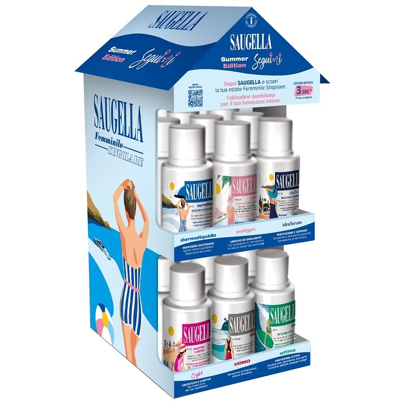 Expo Saugella Seguimi Detergente Intimo 100 Millilitri Confezione Espositiva da 24 Pezzi