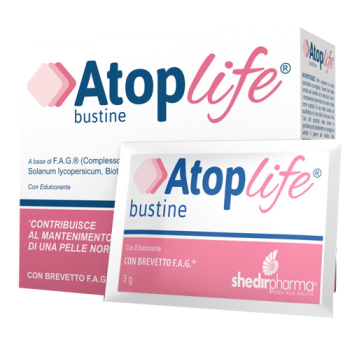 Atoplife Integratore Alimentare in Bustine per Pelle Atopica e Secca, Supporto Difese Cutanee, Confezione da 20 Bustine Atoplife Integratore Alimentare in Bustine per Pelle Atopica e Secca, Supporto Difese Cutanee, Confezione da 20 Bustine