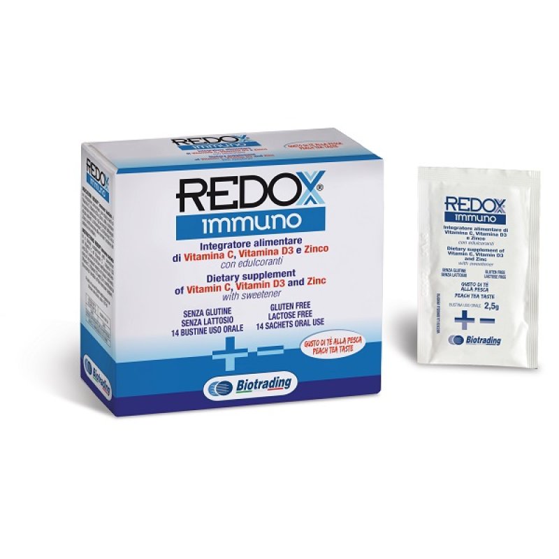 Integratore Alimentare Redox Immuno 14 Bustine per Difese Immunitarie e Azione Antiossidante con Vitamina C e Zinco Integratore Alimentare Redox Immuno 14 Bustine per Difese Immunitarie e Azione Antiossidante con Vitamina C e Zinco