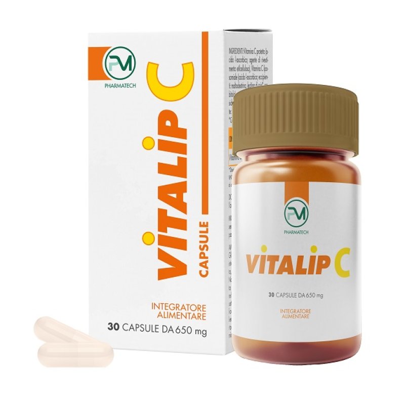 Vitalip C Integratore di Vitamina C 30 Capsule | Supporto Sistema Immunitario Innato and Adaptive | Antiossidante per Stanchezza e Difese Immunitarie Vitalip C Integratore di Vitamina C 30 Capsule | Supporto Sistema Immunitario Innato and Adaptive | Antiossidante per Stanchezza e Difese Immunitarie