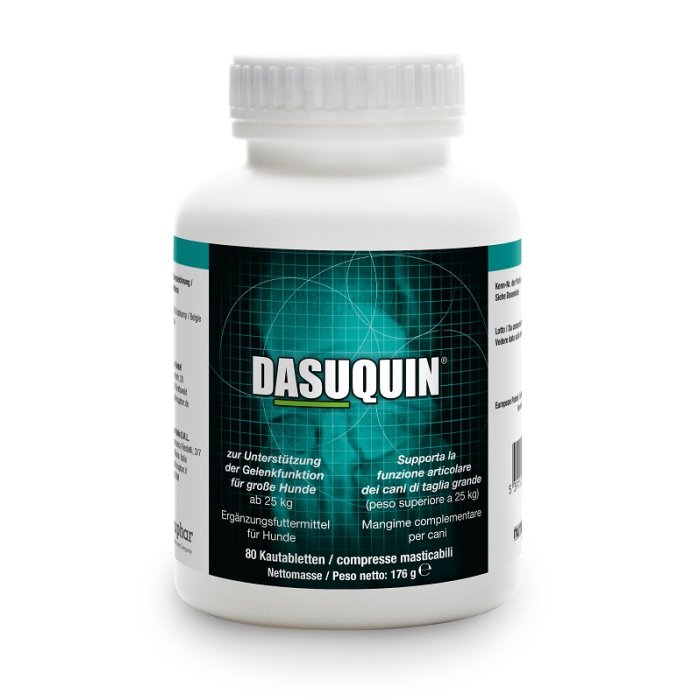Dasuquin per Cani Taglia Grande oltre 25 kg Integratore per Articolazioni con Glucosamina e Condroitina 80 Compresse Dasuquin per Cani Taglia Grande oltre 25 kg Integratore per Articolazioni con Glucosamina e Condroitina 80 Compresse