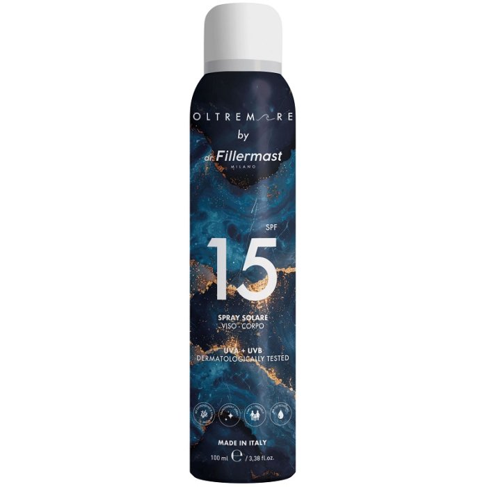 Dr Fillermast spray solare SPF 15 100 ml - protezione solare media antiage per viso e corpo