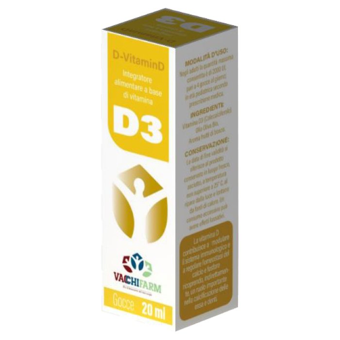 D Vitamind Integratore Vitamina D in Gocce 20 ml per Ossa Forti, Sistema Immunitario e Benessere