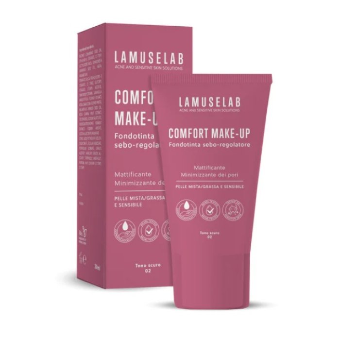 LaMuseLab Comfort Make Up - Fondotinta Sebo-regolatore tono Scuro 30 ml LaMuseLab Comfort Make Up - Fondotinta Sebo-regolatore tono Scuro 30 ml
