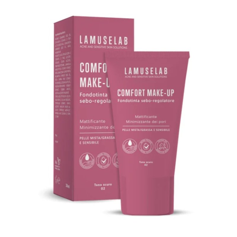 LaMuseLab Comfort Make Up - Fondotinta Sebo-regolatore tono Scuro 30 ml LaMuseLab Comfort Make Up - Fondotinta Sebo-regolatore tono Scuro 30 ml