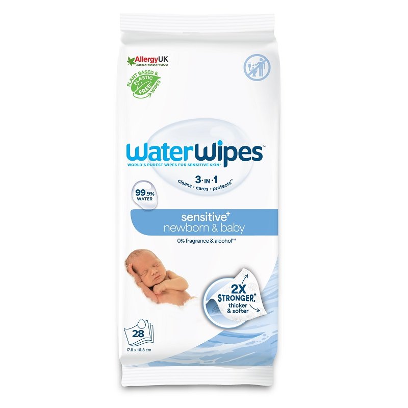 WaterWipes Salviette Bio per Neonati 99,9% Acqua Biodegradabili e Ipoallergeniche Confezione da 28 Pezzi